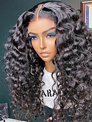 cheap -130%/150%/180% Full Lace Water Wave Lace Front Wigs for Black Woman Pre Plucked With Baby Hair Brazilian Remy Front Curly Human Hair Wig