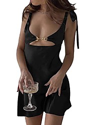 cheap -Women&#039;s Short Mini Dress Green Pink Brown Sleeveless Fall Spring Party Stylish Sexy Party 2022 S M L
