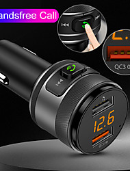 cheap -Bluetooth 5.0 FM transmitter Wireless Hands-free Car Kit FM Modulator Quick Charge 3.0 USB Flash Drive MP3 Player