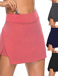cheap -Women&#039;s Athletic Skort Running Skirt Athletic Bottoms 2 in 1 Liner Split Summer Fitness Gym Workout Running Jogging Exercise Breathable Quick Dry Moisture Wicking Sport Solid Colored Black Gray Pink