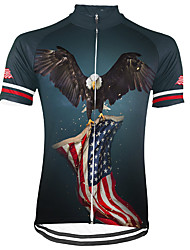 cheap -21Grams® Men&#039;s Short Sleeve Cycling Jersey American / USA Bike Top Mountain Bike MTB Road Bike Cycling Dark Green Spandex Polyester Breathable Quick Dry Moisture Wicking Sports Clothing Apparel