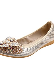 cheap -Women&#039;s Flats Formal Shoes Rhinestone Sparkling Glitter Beading Flat Heel Pointed Toe Closed Toe Elegant Sweet Daily Office Cowhide Loafer Spring Summer Black Silver Gold