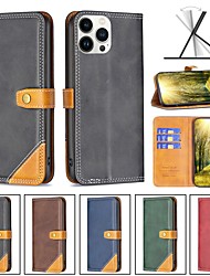 cheap -Phone Case For Apple Full Body Case iPhone 13 Pro Max 12 Mini 11 X XR XS Max 8 7 Shockproof Card Holder Slots Magnetic Flip Solid Colored PU Leather