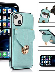 cheap -Phone Case For Apple Wallet Card iPhone 13 Pro Max 12 Mini 11 X XR XS Max 8 7 Shockproof with Adjustable  Neck Strap with Removable Cross Body Strap Solid Colored PU Leather
