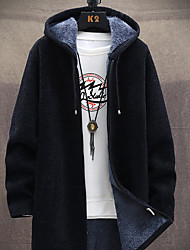 cheap -mens fleece fur lined hooded hoodie winter warm parka coat overcoat jacket