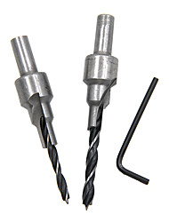 cheap -2Pcs/Set Countersink Drill Bit Set 2 Flute 3Steps 4mm/6mm 5mm/7mm Power Tools For Wood Reamer Woodworking Chamfer Kits