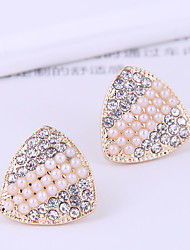 cheap -1 Pair Stud Earrings For Women&#039;s Anniversary Street Date Imitation Pearl Rhinestone Alloy Classic Fashion