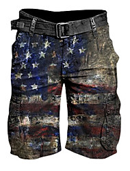 cheap -Men&#039;s Classic Style Fashion Shorts Cargo Shorts Pocket Print Short Pants Casual Daily Graphic American Flag Comfort Breathable Mid Waist Dusty Blue M L XL XXL 3XL