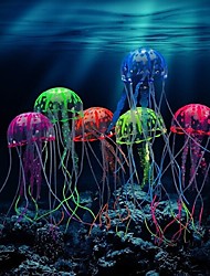 cheap -Glowing Jellyfish Ornament Decoration for Aquarium Fish Tank Fish Tank Aquarium Decoration Fish Jellyfish Purple Silicone 1pc 5*15 cm