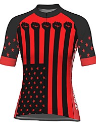 cheap -21Grams® Women&#039;s Short Sleeve Cycling Jersey American / USA National Flag Bike Top Mountain Bike MTB Road Bike Cycling Red Spandex Polyester Breathable Quick Dry Moisture Wicking Sports Clothing