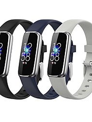cheap -3 PCS Smart Watch Band Compatible with Fitbit Luxe Silicone Smartwatch Strap Waterproof Adjustable Shockproof Sport Band Replacement  Wristband