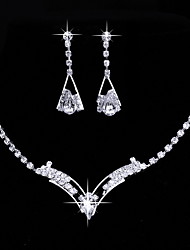cheap -Women&#039;s Bridal Jewelry Sets Earrings Jewelry Silver For Wedding Festival Two-piece Suit
