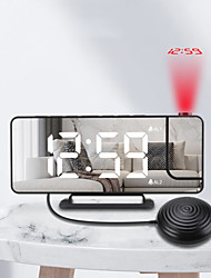 cheap -LED Mirror Alarm Clock Table Digital Ceiling Projector Alarm Clock USB Wake Up FM Radio Time Projector Bedroom Bedside Clock