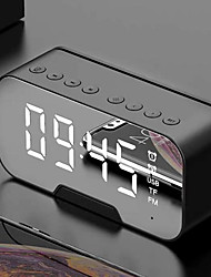 cheap -LED Dual Alarm Clock Wireless FM Radio Dimmer Phone Holder With Speaker Bluetooth 5.0 Mirror Clock Home Office Phone Supplies