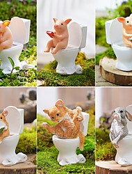 cheap -Small Animal Toilet Series Ornaments Decorative Objects Resin Modern Contemporary for Home Decoration Gifts 1pc