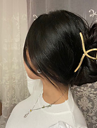 cheap -1pc Women&#039;s Hair Claws Hair Clip For Street Gift Holiday Head Handmade Alloy Silver Golden