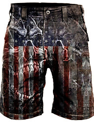 cheap -Men&#039;s Classic Style Fashion Shorts Cargo Shorts Pocket Print Short Pants Casual Daily Graphic American Flag Comfort Breathable Mid Waist Smoky gray M L XL XXL 3XL