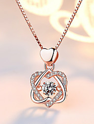 cheap -Pendant Necklace Chain Necklace Necklace Women&#039;s Imitation Diamond Artistic Simple Elegant Fashion Vintage Rose Gold White Silver Blue 75 cm Necklace Jewelry 1pc for Street Gift Daily Holiday Festival