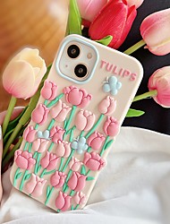 cheap -Phone Case For Apple Back Cover Classic Series iPhone 13 Pro Max 12 11 SE 2022 X XR XS Max 8 7 Bumper Frame Shockproof Dustproof 3D Cartoon Flower Silicone