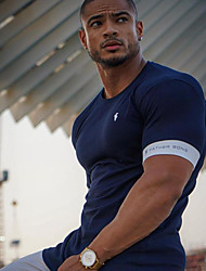cheap -2022 european and american new products summer leisure sports fitness men&#039;s solid color one size round neck t-shirt spot one piece dropshipping