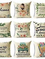 cheap -Floral Double Side Cushion Cover 1PC Soft Decorative Square Throw Pillow Cover Cushion Case Pillowcase for Bedroom Livingroom Superior Quality Machine Washable Indoor Cushion for Sofa Couch Bed Chair