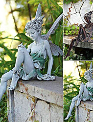 cheap -Fairy Statue Angel Fairy Statue, Garden Antique Resin, Realistic Decoration, Family Table Decoration, Garden, Lawn, Courtyard, Porch, Courtyard, Outdoor Decoration
