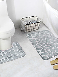 cheap -2Pcs/Set Bathroom Bath Mat Set Non Slip Pebble Toilet Rugs Toilet Cover Foot Pad Absorbent Floor Mats Bathroom Carpets Decor