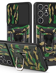 cheap -Phone Case For Samsung Galaxy Back Cover S21 Ultra Plus S20 A72 A52 A42 Bumper Frame Kickstand Military Grade Protection Camouflage Geometric Pattern Armor TPU PC
