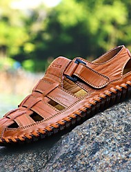 cheap -Men&#039;s Sandals Comfort Shoes Fishermen sandals Fisherman Sandals Casual Roman Shoes Daily Walking Shoes Leather Breathable Black Brown Yellow Summer