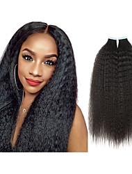 cheap -Tape in Kinky Hair Extensions Human Hair Kinky Straight Tape Extensions for Black Women Quick and Easy Application Are a Great Way to Adds Volume or Length to Your Hair 10-26 Inch 40Pcs 100g