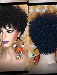 cheap -Afro Kinky Curly Wig Human Hair Wigs With Bangs 150% - 200% Full Machine Made Wig Remy Mongolian Short Bob Wig For Women