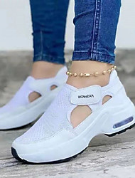 cheap -Women&#039;s Sneakers Flat Heel Round Toe Sporty Basic Daily Outdoor Walking Shoes Magic Tape Summer Color Block White Black Pink