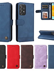 cheap -Phone Case For Samsung Galaxy Wallet Card A53 S22 Ultra Plus S21 FE S20 Card Holder Flip Shockproof Solid Colored PU Leather