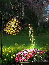 cheap -Outdoor Solar Watering Can Lights Hanging Kettle Lantern Light String Waterproof For Garden Yard Flower Bed Garland Decor Metal Retro Lamp