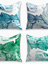 cheap -Sea ​​Water Abstraction Double Side Cushion Cover 4PC Soft Decorative Square Throw Pillow Cover Cushion Case Pillowcase for Bedroom Livingroom Superior Quality Machine Washable Indoor Cushion for Sofa Couch Bed Chair