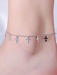 cheap -Anklet Stylish Simple Women&#039;s Body Jewelry For Street Date Classic Alloy Cross Silver Gold 1pcs