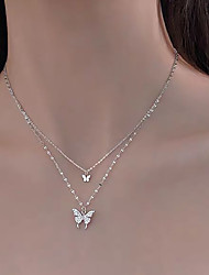 cheap -Choker Necklace Pendant Necklace Chain Necklace Women&#039;s Geometrical Imitation Diamond Butterfly Simple Luxury Fashion Vintage Sweet Silver Gold 71 cm Necklace Jewelry 1pc for Wedding Street Daily