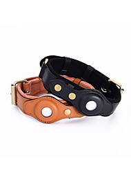 cheap -Phone Case For Apple AirTag Airtag Dog Collar AirTag Anti-lost Locator Tracker Solid Colored Metal PU Leather