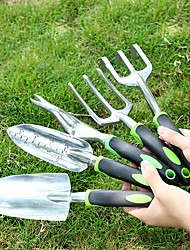 cheap -5 Types Of Green Handle Aluminum Alloy Gardening Tools Aluminum Alloy Flower Shovel Garden Tools Flower Shovel Hoe Harrow Flower Planting Tools
