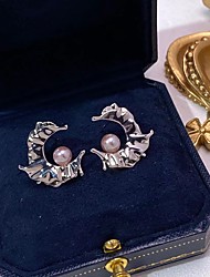 cheap -1 Pair Stud Earrings Hoop Earrings For Women&#039;s Pearl Gift Formal Date S925 Sterling Silver Drop Leaf