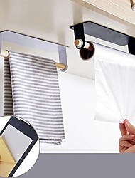 cheap -Kitchen Towel Rack Toilet Roll Holder Towel Ring Self-adhesive Mounted Tissue Holder Mug Cup Organizer