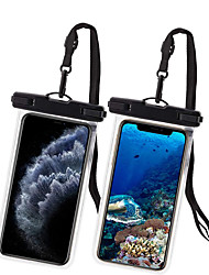 cheap -Phone Case For Apple Samsung Galaxy Full Body Case For iPhone 13 Pro mini 12 11 XR Max Samsung Galaxy S21 S20 A32 A22 Shockproof Dustproof with Adjustable  Neck Strap Transparent Up to 6.4 inch PVC