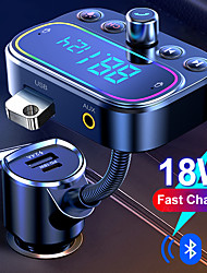 cheap -PD18W fast charger Bluetooth 5.0 Car MP3 Music Player FM Modulator AUX Audio Receiver Wireless Handsfree Pendiver Music Playing