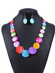 cheap -Beaded Necklace Women&#039;s Geometrical Shell Cute White Rainbow 45 cm Necklace Jewelry 3pcs for Daily Festival Cuboid
