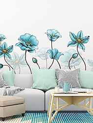cheap -Nordic Ink Blue Flower Butterfly Living Room Background Decoration Can Be Removed Stickers