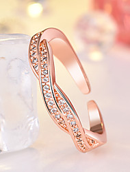 cheap -Ring Wedding Geometrical Rose Gold Silver Copper Rhinestone Stylish Luxury Elegant 1pc / Women&#039;s / Open Ring / One Earring / Adjustable Ring / Daily