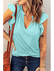cheap -2022 cross-border european and american women&#039;s clothing spring and summer new fashion amazon new v-neck short-sleeved loose top t-shirt short-sleeved
