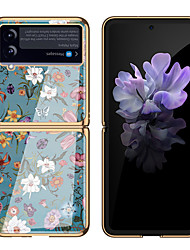 cheap -Phone Case For Samsung Galaxy Flip Z Flip 3 Flip Dustproof Shockproof Graphic Flower PC
