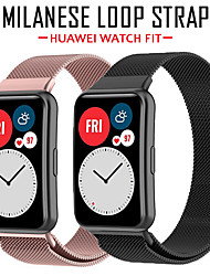 cheap -1 pcs Smart Watch Band Compatible with Huawei Huawei Fit / Huawei Honor S1 Smartwatch Strap Magnetic Clasp Stainless Steel Buckle Shockproof Metal Band Replacement  Wristband