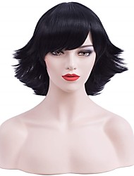 cheap -Black Wig Short Bob Wig Black Wig with Bangs Stylish Black Wig for Women 50s 60s Wig Flip Bob Wig Black Wig Synthetic Costume Party Cosplay Daily Wear Wig